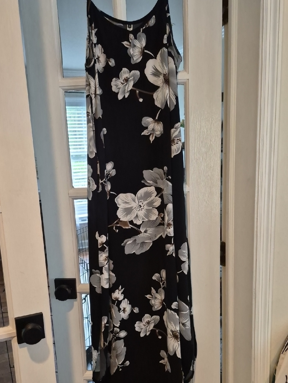 Amazon Black Maxi Dress with White Floral Print